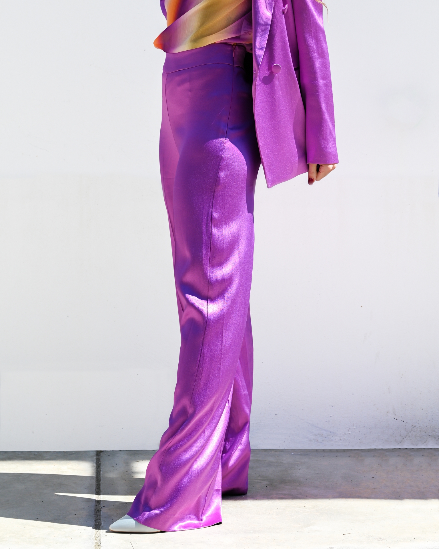 PANTALONE IN SATIN SEMILUCIDO