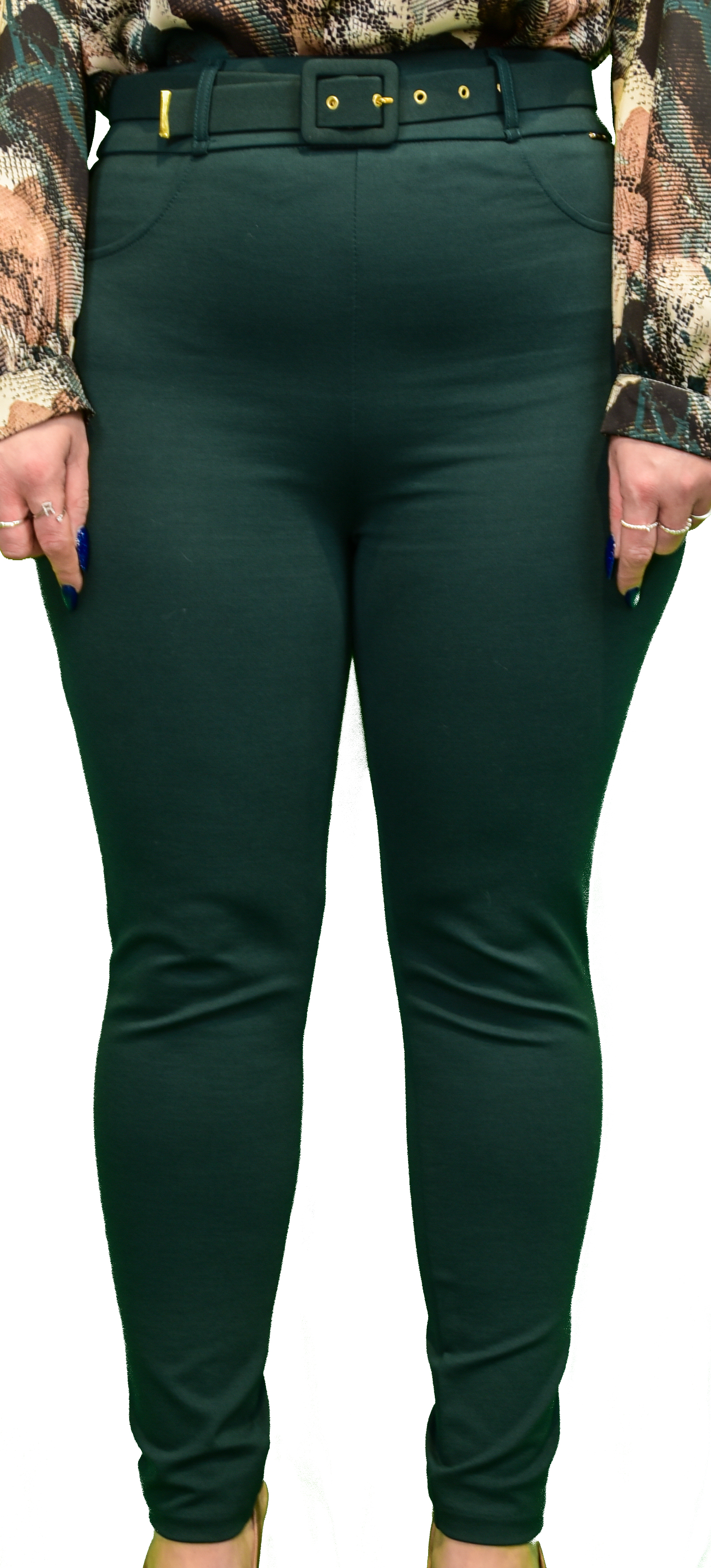 Pantalone verde skinny